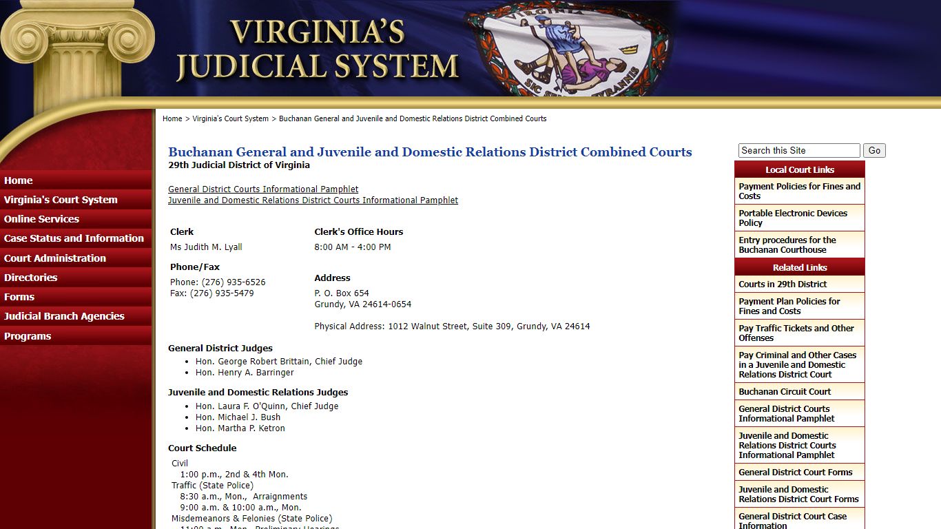 Buchanan General and Juvenile and Domestic Relations ...